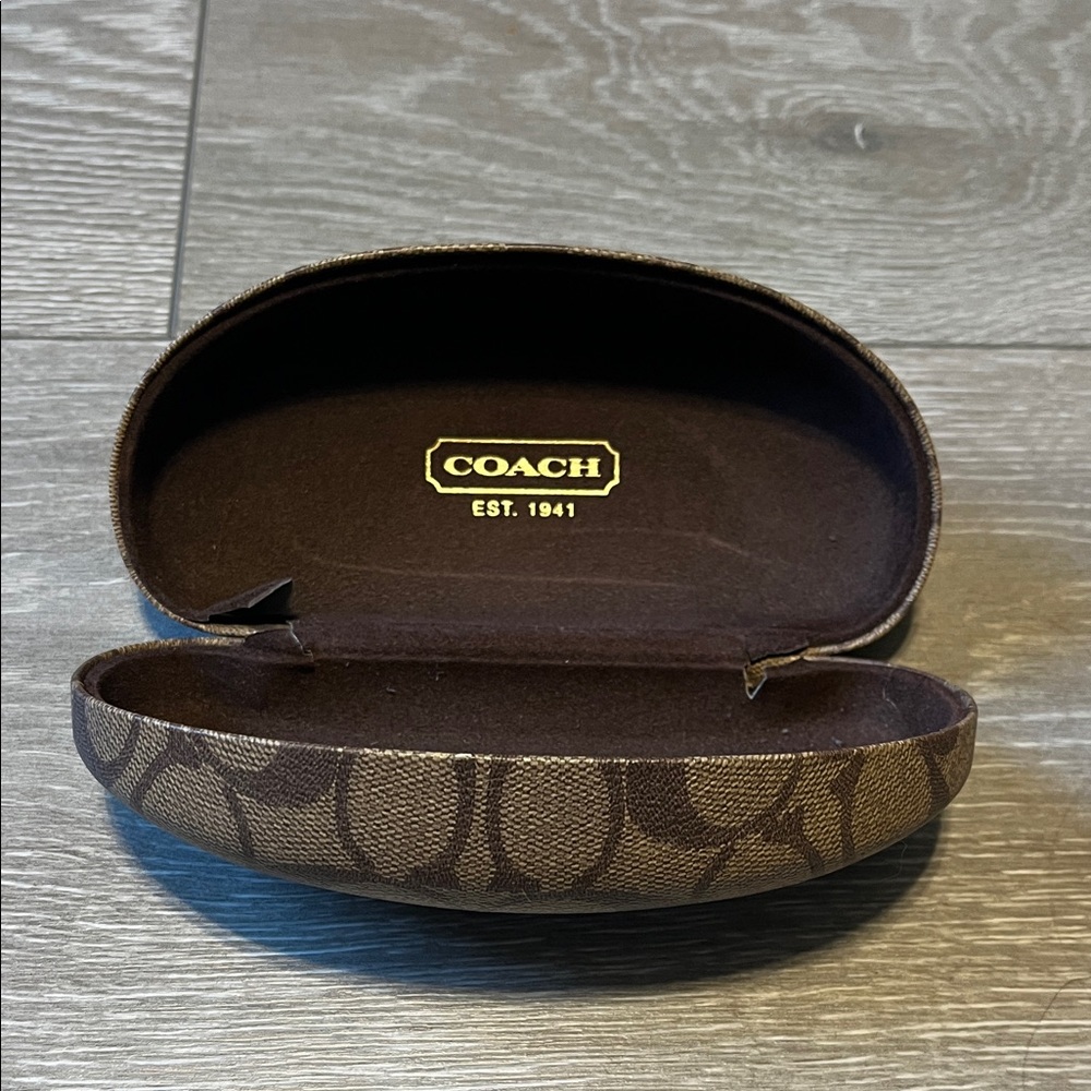 Coach Signature Brown Eyeglass Case